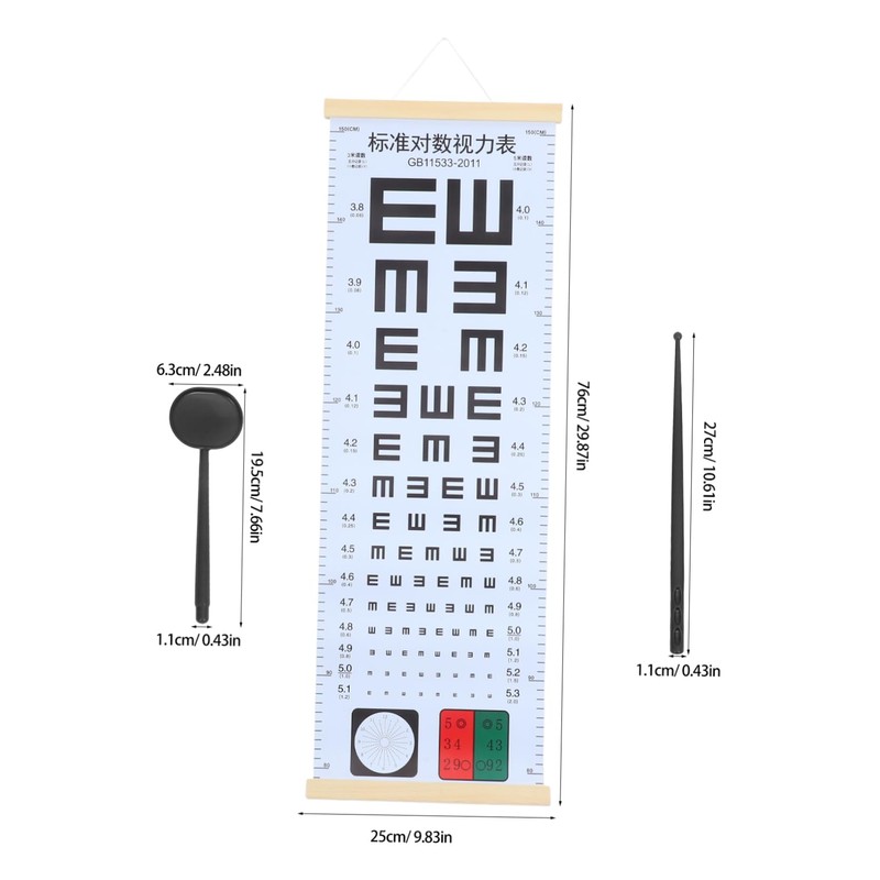 TOVINANNA 1 Set Vision Testing Eye Chart Portable Eye Exam