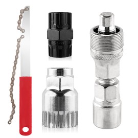 Gosknor 4 Pcs Bicycle Repair Tool Kit Tool Removal Freewheel Cassette Lock Ring Crank Puller Bottom Bracket Tool Chain Wrench for Road Bike and MTB Bike Maintenance