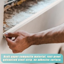 Pangda 200 Feet by 2 Inch Reinforced Corner Drywall Tape Inside Metal Outside Corner Drywall Tape with Metal No Adhesive Side for Wall Crack Repair Tool