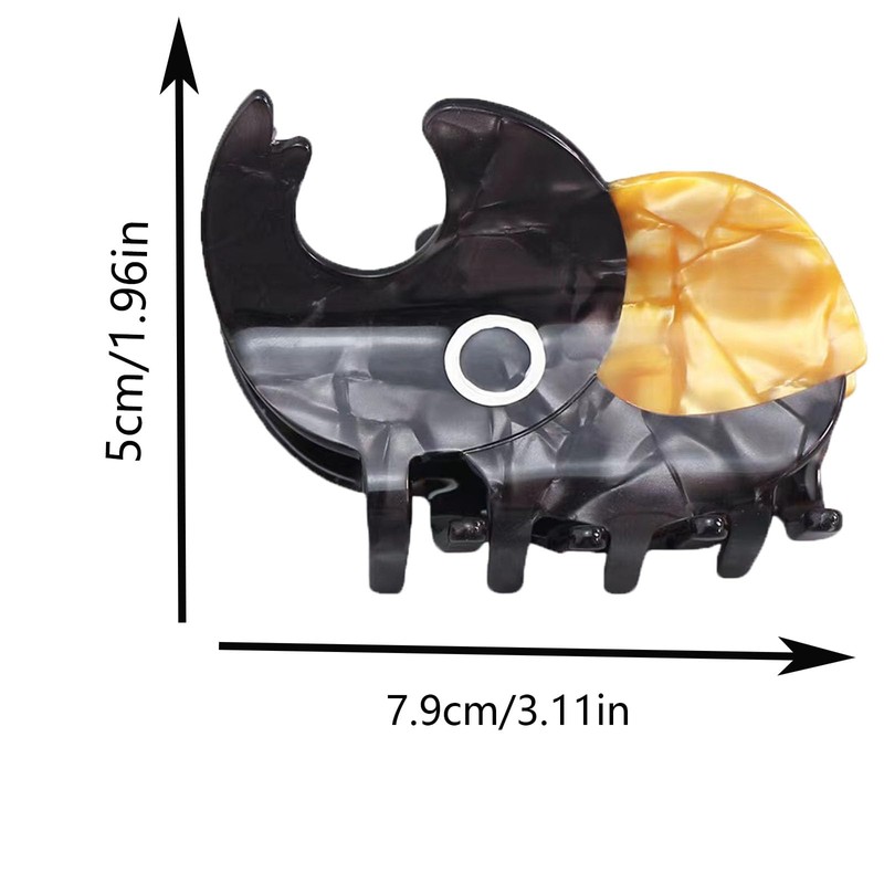 Autherialfy Rhinoceros Beetle Hair Clip, Cute Beetle Hair Claw Clip,