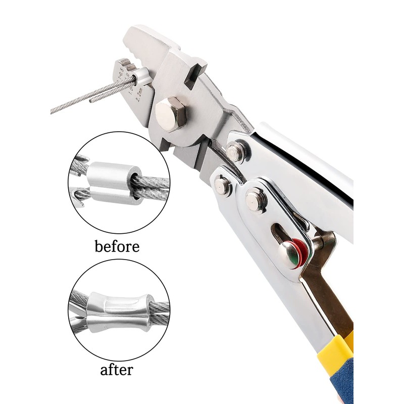 TooTaci Wire Rope Cable Crimping Tool Wire Rope Swager Crimper