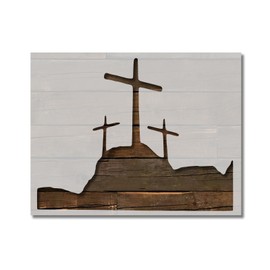 3 Crosses on a Hill Jesus Cross Stencil Template Reusable for Painting on Walls, Wood, Arts and Crafts (8) - 8.5 x 11 Inches