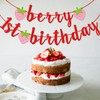 Berry, pancarta de primer cumpleaños, pancarta de fresa con purpurina,