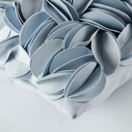 King Rose Handmade 3D Flower Throw Pillow Cover Home Decorative Pillow Case Soft Rectangular Cushion Cover for Sofa Couch Chair Living Room 12 x 20 Inches Solid Suede Sky Blue