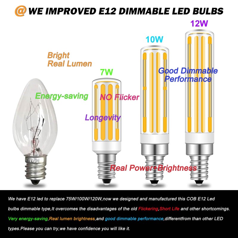 Megereet Updated Dimmable E12 LED Bulbs 120W 100W Incandescent Bulb