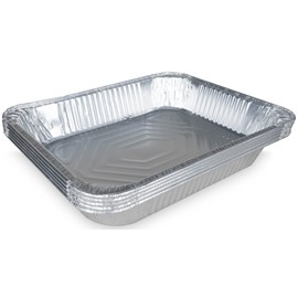 IDL Packaging Half-Size Aluminum Steam Table Pans - Medium, 13" x 11" x 2" (pack of 5) - Disposable Foil Pan for Grilling, Roasting, BBQ, Cooking, Baking, Freezing