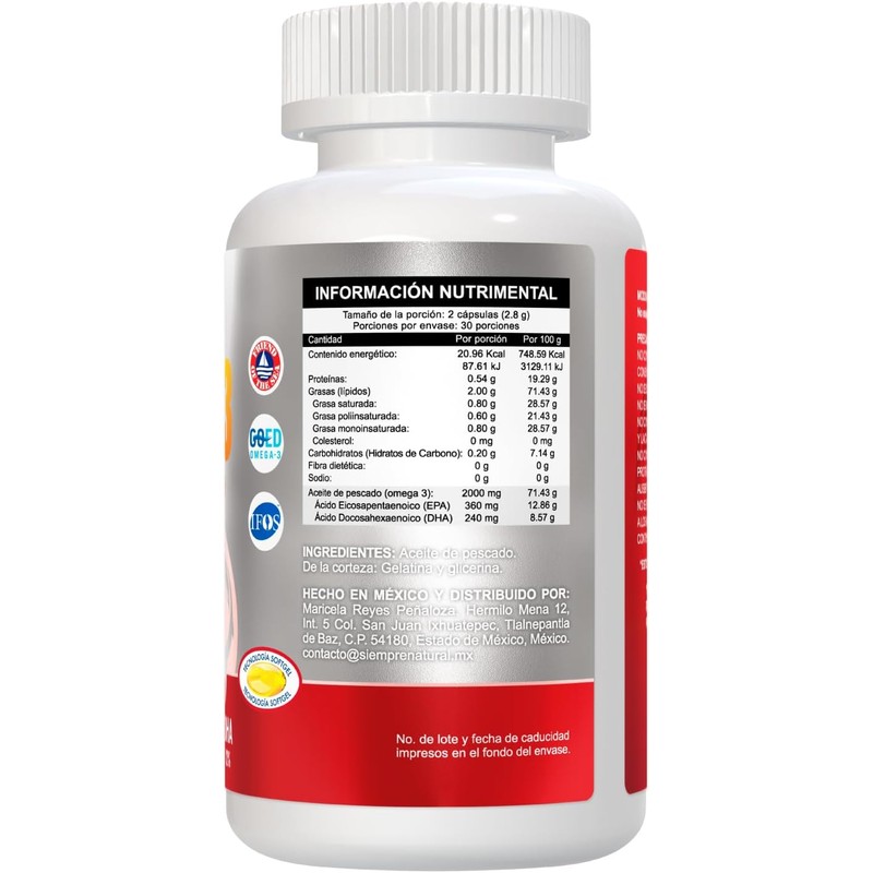 Suplemento Alimenticio NATUR PHARMA OMEGA 3 Aceite de pescado EPA