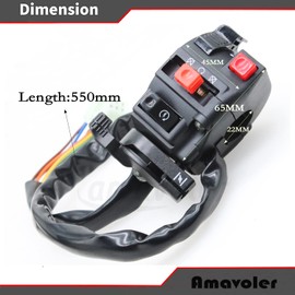 Amavoler 9 Wire 5 Function Left Starter Kill Light Choke Switch Assembly Fit for 50cc 110cc 200cc 250cc 300cc Coolster Roketa Yamoto Jetmoto Kazuma Loncin ATV Quad LZ014