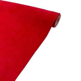 Teemall Red Suede Headliner Fabric with Foam Backing Automotive Roof Upholstery Headliner Fabric Craft Foam Backing for Car Replacement/Repair (60"×120")