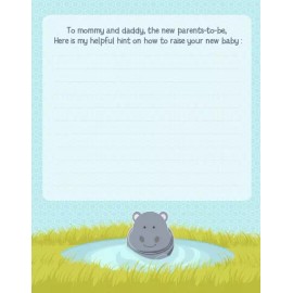 Candles and Favors Hippopotamus Boy - Baby Shower Notes of Advice for Mom - Set of 12