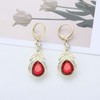 Yheakne Vintage Teardrop Sapphire Earrings Sapphire Crystal Dangle Earrings Blue