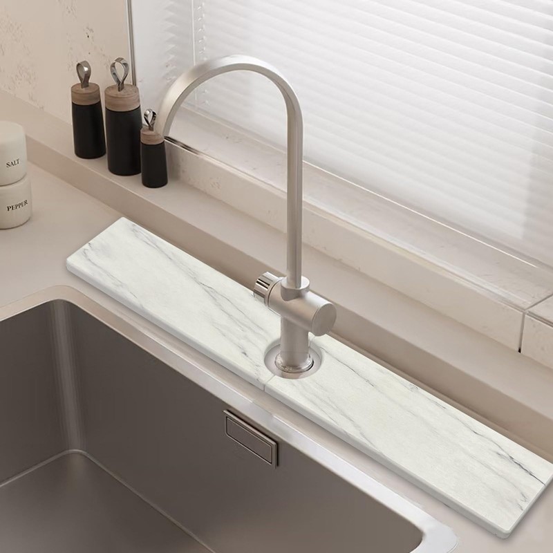 STARGAZ Faucet Mat for Kitchen Sink, Stone Sink Splash Guard,
