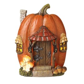 Heaven Sends LED Light Up Pumpkin House Decoration, Orange Resin, 11.5 x 8 x 16 cm
