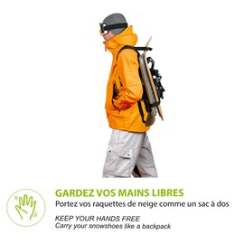 WANTALIS RaqBack Schneeschuhhalter für Erwachsene, Unisex, Schwarz, Universal