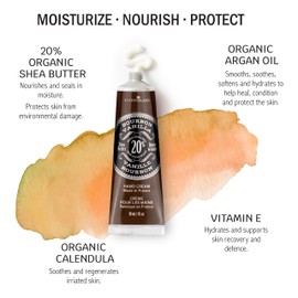La Chatelaine 20% Shea Butter Hand Cream Travel Size, Men, Unisex, Organic Argan Oil, Moisturizing, Nourishing, Extra-Rich Hand Lotion, Made in France, Paraben Free, 1 oz / 30ml (Bourbon Vanilla)