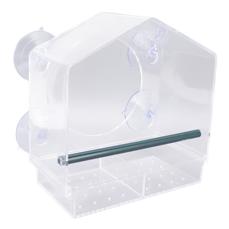 Window Bird Feeder Clear Sturdy Acrylic Window Bird House Feeder