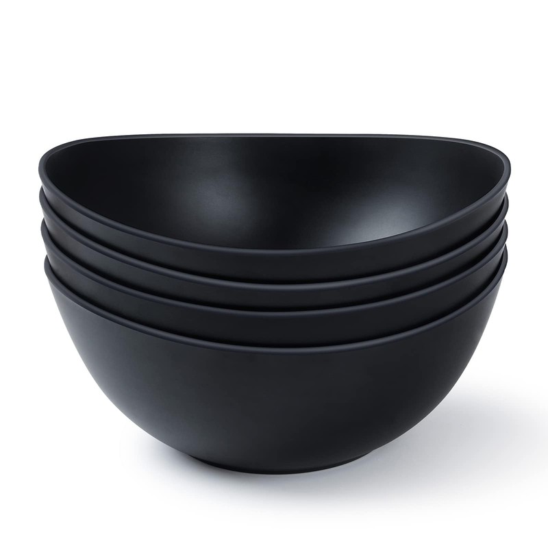 ECOHAGOU 9.6'' Serving Bowls, 84oz Bamboo Fiber Salad Set of