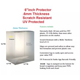 Funko Lot of 10 - Display box 6" inches .60mm Pop Protector (Scratches Resistant)