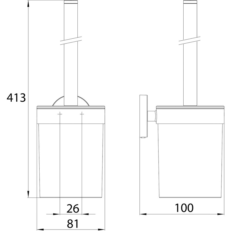 Emco Round Toilet Brush Set, Toilet Brush with Metal Holder