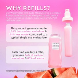 Glow Recipe Refillable Pink Juice Hydrating Face Moisturizer for Women & Men - Gel Moisturizer with Hyaluronic Acid & Watermelon - Lightweight, Fast-Absorbing Daily Moisturizer for Dry Skin (50ml)