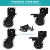 Side Mount Industrial Casters, MALLLALA 3" Heavy Duty L-Shaped Bracket