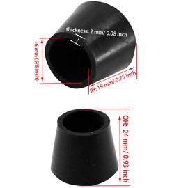 bociloy 16Pcs Round Chair Leg Caps, 5/8inch Flexible Rubber Chair Leg Tips Cover, Furniture Foot Protectors, Floor Protector, Non-Slip Table Chair Leg End Cap, Black
