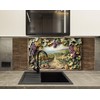 Myphotostation 12Wx10H'' Tuscan Vineyard Escape Scenic Grape Tempered Glass Backsplash,