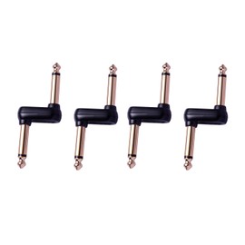 DIAO79NI 4 Pack Guitar Pedal Coupler, 1/4 Inch Male to Male Plug Connector, Z Type Offset, Metal
