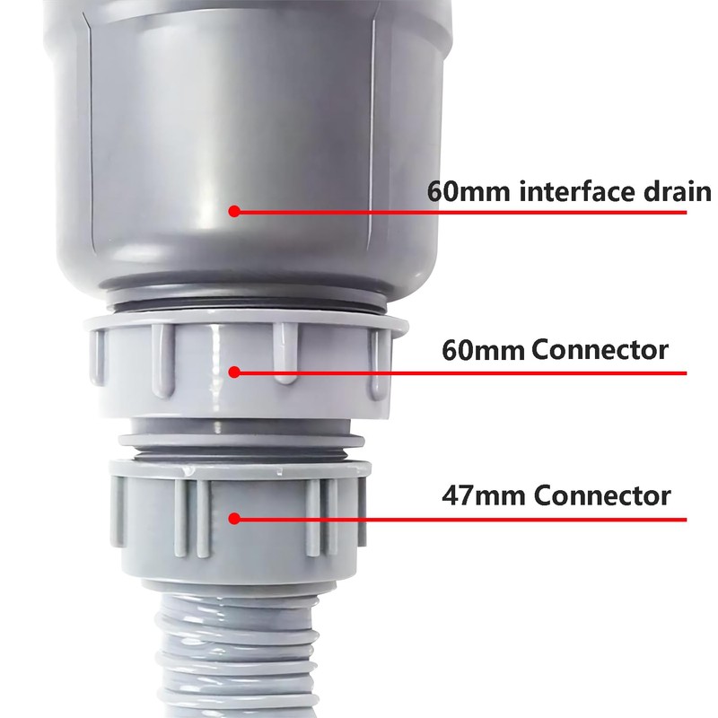 Qrity Kitchen Sink Drain Pipe Joint Thread Hose Connector 60