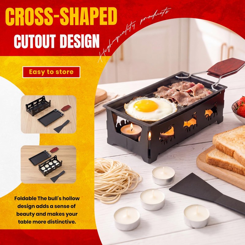 Mini Swiss Raclette Cheese Melter Set for 1-2 People