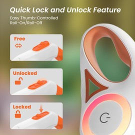 Retractable Dog Leash 16.4 FT with Padded Handle - Dog Leash for Small Dogs with LED Flashlight, 360°Tangle-Free Design with One-Handed Brake & Nylon Reflective Tape (Orange)