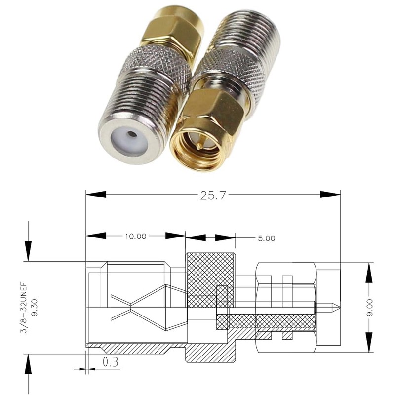 exgoofit F Type to SMA Male Female Coax Connector Coaxial