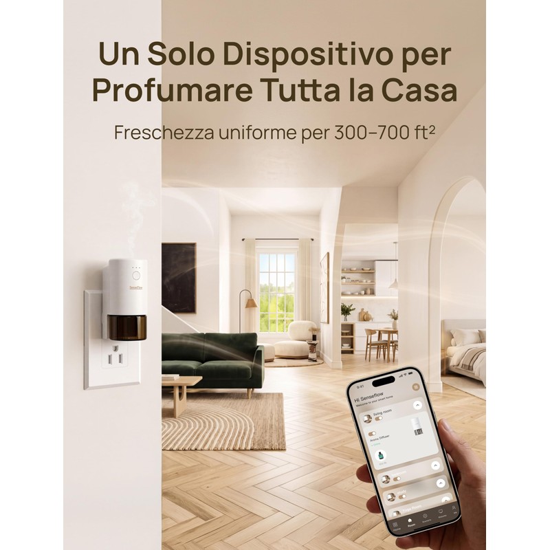 SenseFlow Diffusore di Oli Essenziali Wi-Fi SF101S - Ultrasuoni Senza
