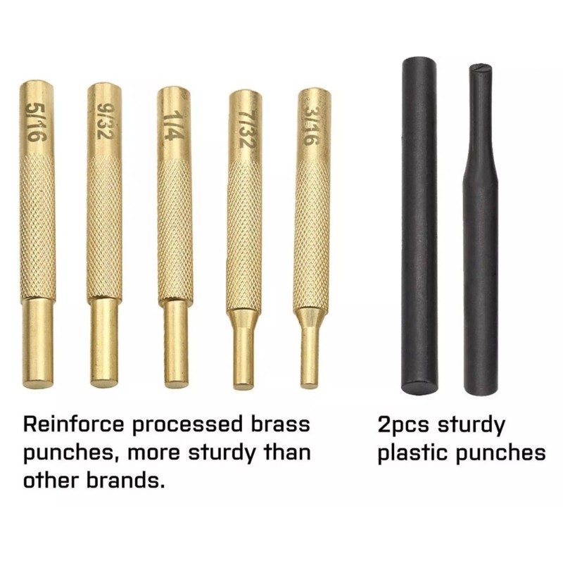 Hammer Wiregear Punch Set and Punch Set Hammer with Detachable