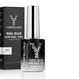 Yokefellow Nail Glue for Nail Tips 6 in 1 Hema Free Nail Glue for Acrylic Nails Extension and Clear Fake Nail Tips Press On Nails for Gel, Base Coat, Nail Repair Treatment,16ML