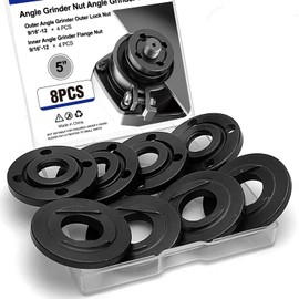 Usdrwam 8PCS Angle Grinder Nut Angle Grinder Kit 9/16-13 Flange Metal Lock Nut Grinder Parts for Compatible with Dewalt Milwaukee Makita193465-4 Metabo Bosch Ryobi Black Decker 5" Replacement