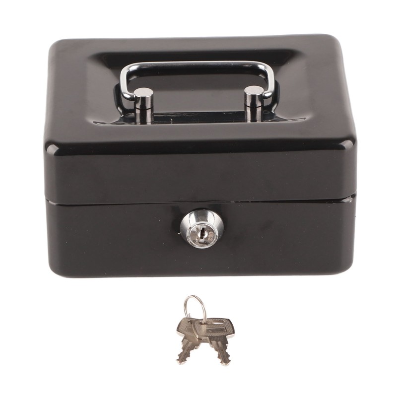 Metal Cash Box 6 Compartments High Safety Money Box with