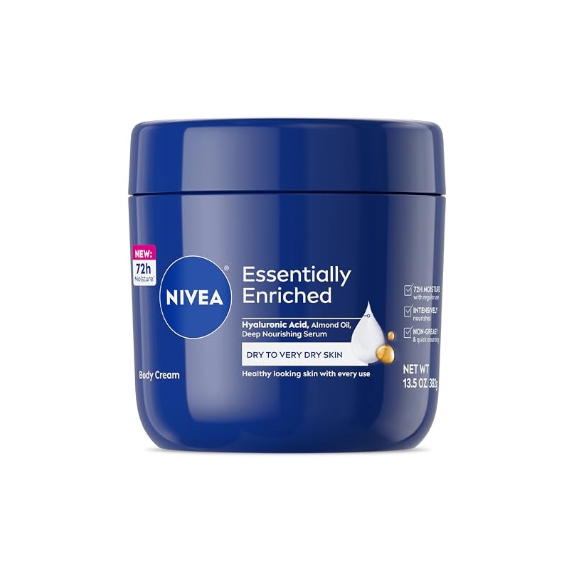 Nivea Essentially Enriched Almond Oil Body Cream, 13.5 Oz