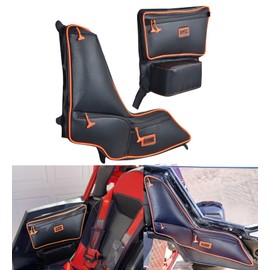 Goldfire Orange Piping RZR RS1 Side Door Bags, Offroad UTV Seats Door Bag and Arm Rest Set Compatible with Polaris RS1 Accessories