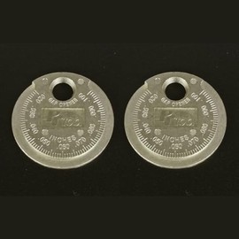 2 x Plug Gap Gauge, Spark Plug Gap Gauge, Size: Approx. Diameter 1.5 inches (38 mm), Thickness 0.1 inches (3 mm), Hole Part Inner Diameter: 0.3 inches (8 mm), Weight: Approx. 0.6 oz (16 g), Surface