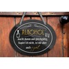 schilderkreis24 Tin Sign Funny Saying "Alkohol macht dumm und Ingültig."