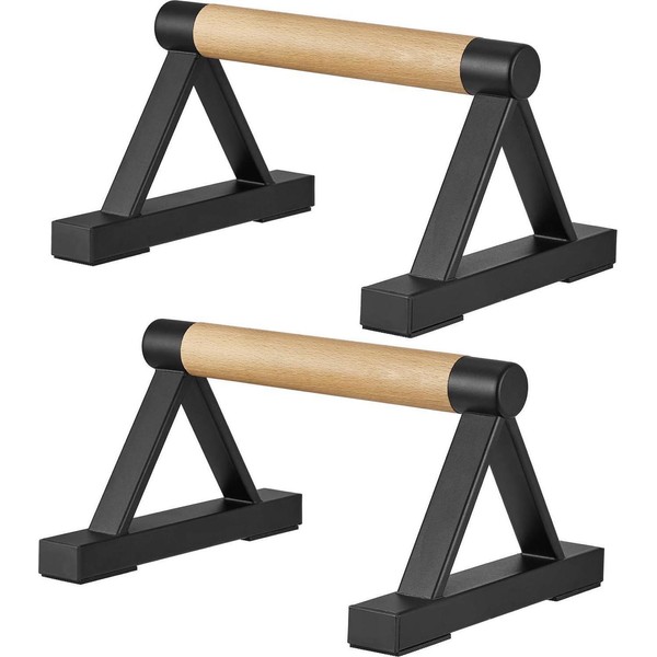 BESTWEI Wood Triangle Push Up Bars For Floor, Strength Training