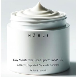 NAELI Hidratante facial con SPF 30, crema antienvejecimiento de colgeno y pptidos, reduce las arrugas, hidratacin ligera de la piel con cido...       
