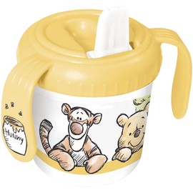 P:os Winnie the Pooh 33717088 Drinking Cup for Children, Leak-Proof Sippy Cup with 2 Handles, Capacity Approx. 250 ml
