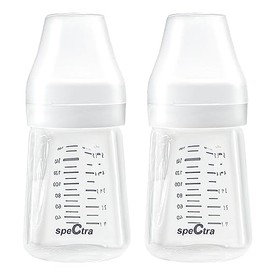 Spectra | Botella de Almacenamiento de Leche Materna para Extractor de Leche Eléctrico |Capacidad: 5 FL OZ/160 ml (2 piezas) - Contenedor Compatible con Saca Leches Eléctricos. Botella de Cuello Ancho.