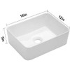 Kichae Vessel Sink Rectangular - 16"x12" Modern White Bathroom Sink