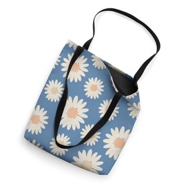 Ocean Blue Daisy Flower Pattern Spring Blossom Florals Tote Bag