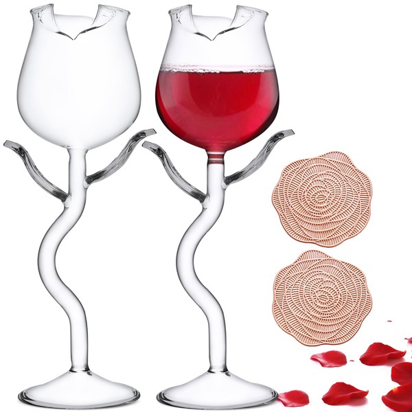 INFTYLE INFTYLE Rose Cocktail Glass Wine Goblet Glasses Flower Drinkware