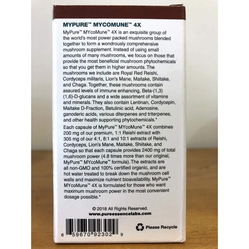 Expired Liquidation- Pure Essence My Pure MYcoMune 4x 60 Capsules