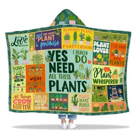 Plant Lover Gifts for Women, Unique Gardening Gifts Wearable Blanket, Crazy Plant Mothers Day Hoodie Gift for Plant Lover, Hooded Blanket 47x72 In for Mom, Her, Lady